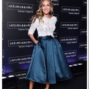 Peacock Blue Midi Skirt